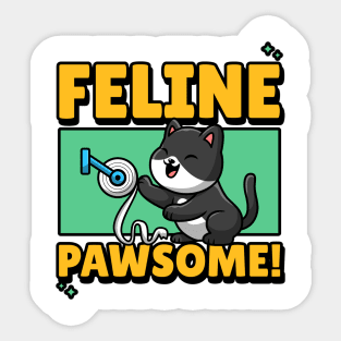 Feline Pawsome Sticker